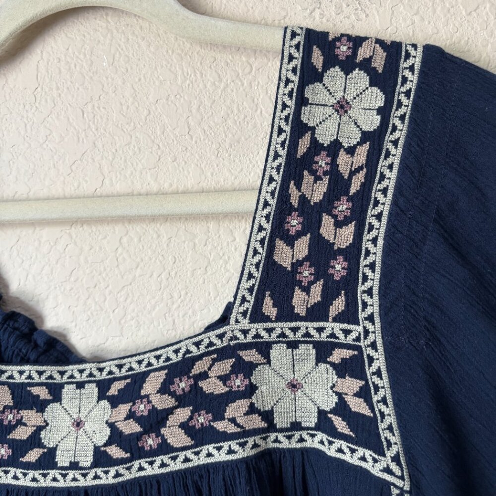 Madewell 1X Plus Boho Embroidered Square-Neck Top - Picture 6 of 16
